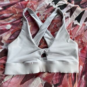 Fabletics Women's White Cross-Back Bralette | size small